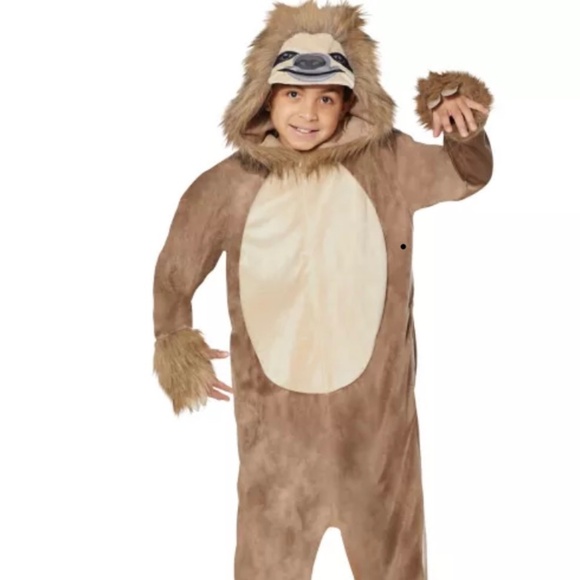 Spirit Halloween Big Kids Sloth One-Piece Costume, Small/ Medium 8/10 - Picture 1 of 6